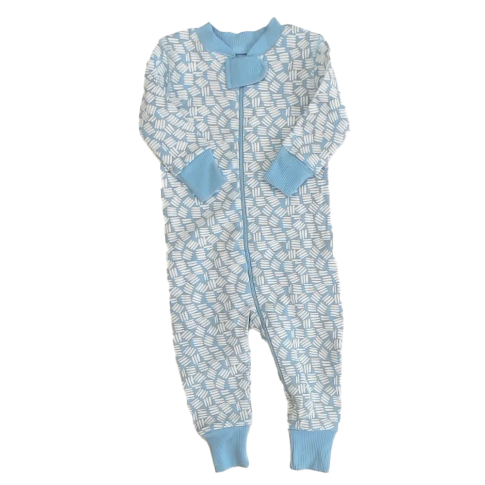 Mightly Boys Blue | White 1-piece Non-footed Pajamas size: 3-6 Months